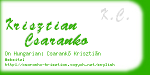 krisztian csaranko business card