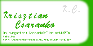 krisztian csaranko business card